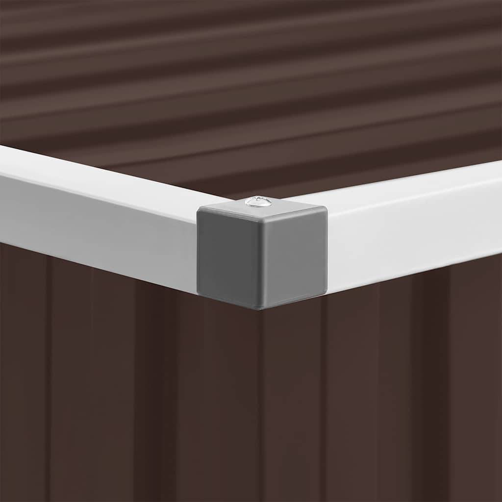 Malle de Rangement en Acier Galvanisé Robuste pour Jardin Terrasse Marron 109x67x65 cm – ComfortXL Outdoor Living - Image 10