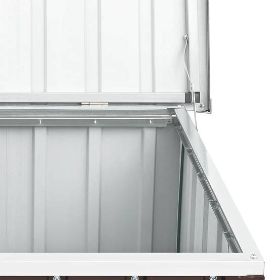 Malle de Rangement en Acier Galvanisé Robuste pour Jardin Terrasse Marron 109x67x65 cm – ComfortXL Outdoor Living - Image 9