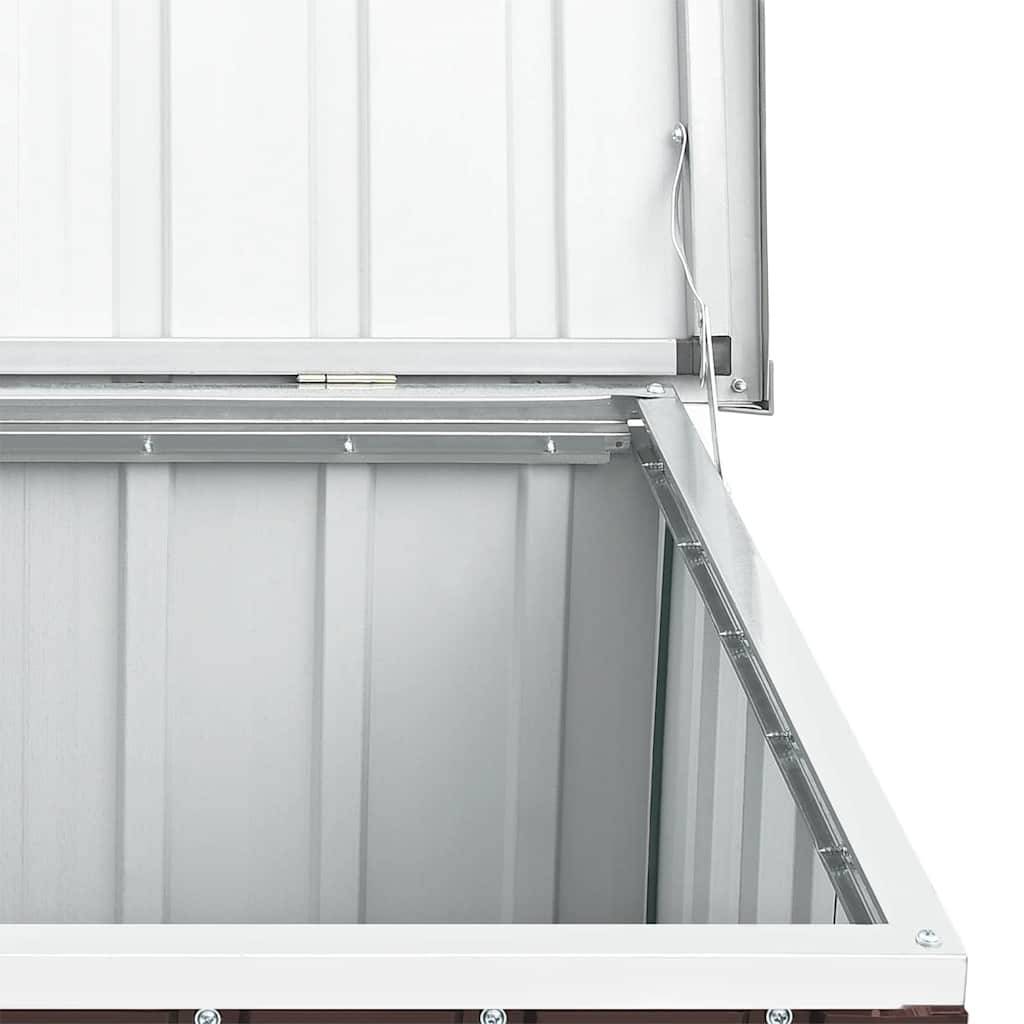 Malle de Rangement en Acier Galvanisé Robuste pour Jardin Terrasse Marron 109x67x65 cm – ComfortXL Outdoor Living - Image 9