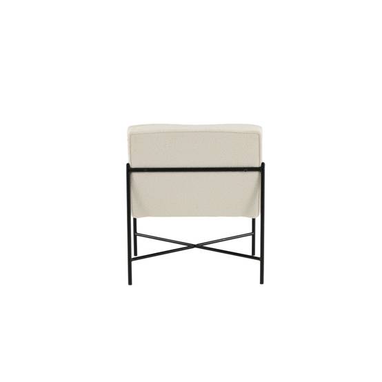Paris Prix - Fauteuil Design Bouclette "Rakel" 78cm Blanc Cassé - Image 5