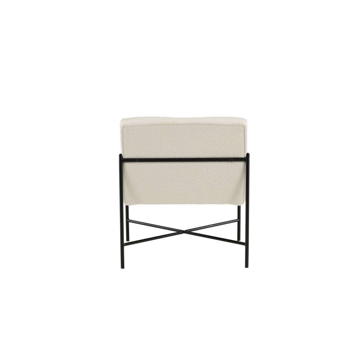 Paris Prix - Fauteuil Design Bouclette "Rakel" 78cm Blanc Cassé - Image 5