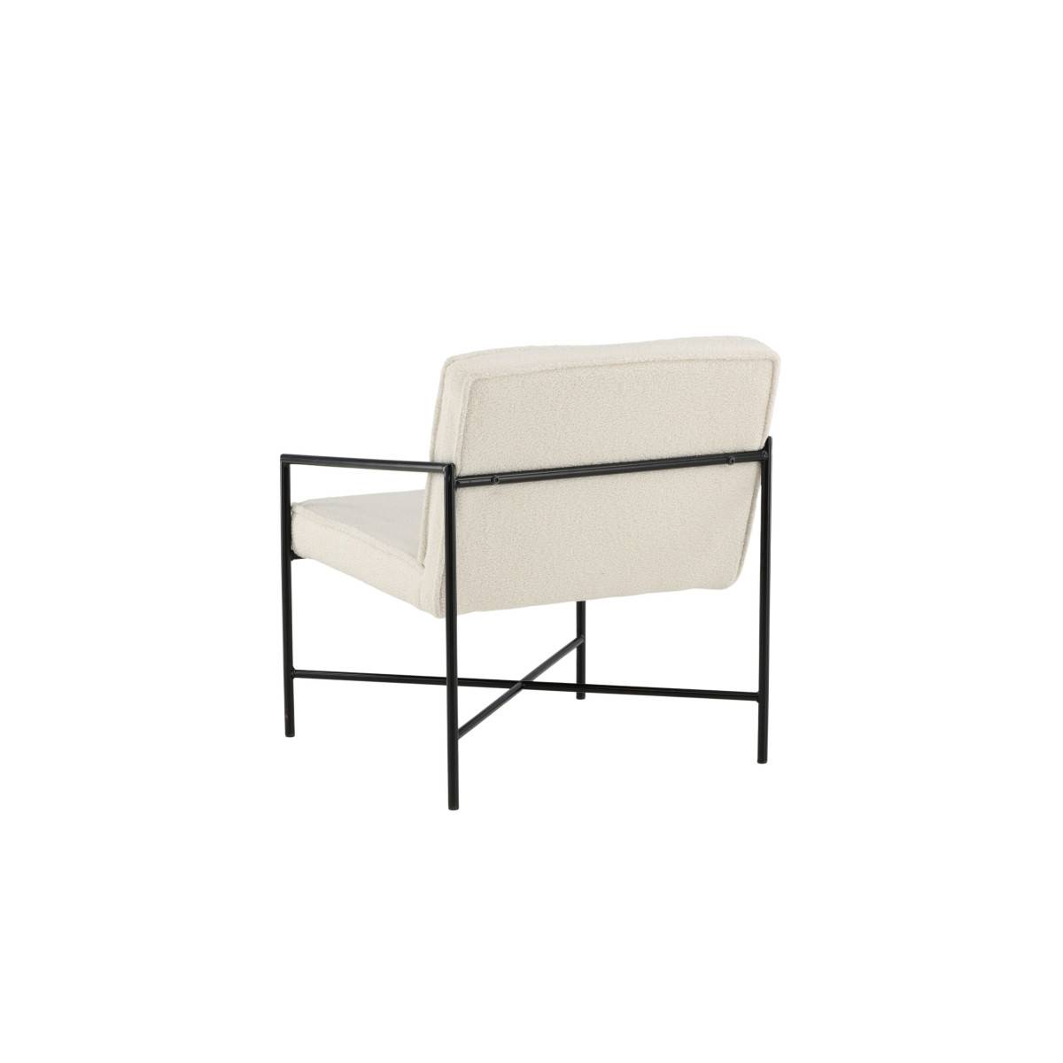 Paris Prix - Fauteuil Design Bouclette "Rakel" 78cm Blanc Cassé - Image 4