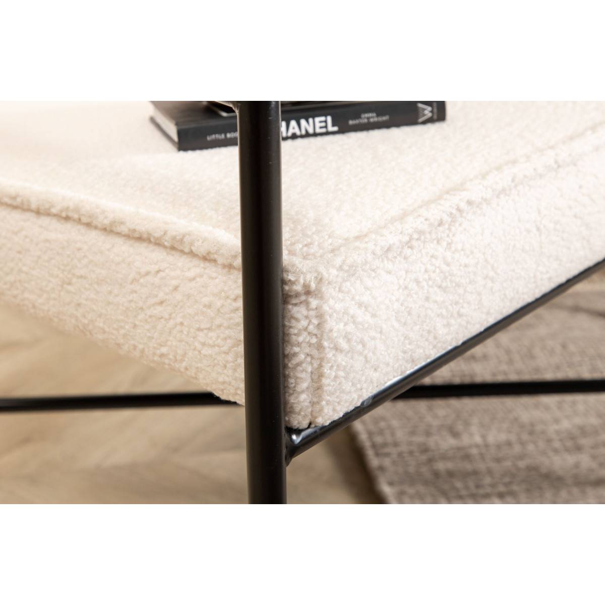 Paris Prix - Fauteuil Design Bouclette "Rakel" 78cm Blanc Cassé - Image 10