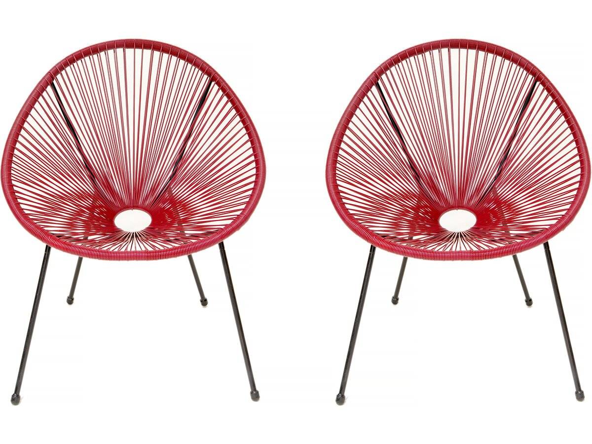 Lot De 2 Fauteuils De Jardin "ania" - Rouge Vin -habitat Et Jardin - Imagen 1