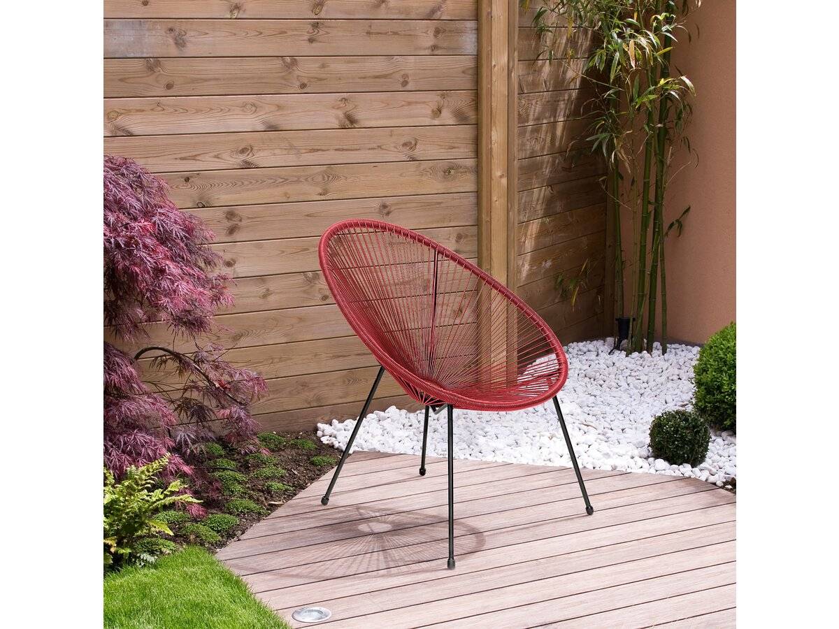 Lot De 2 Fauteuils De Jardin "ania" - Rouge Vin -habitat Et Jardin - Imagen 2