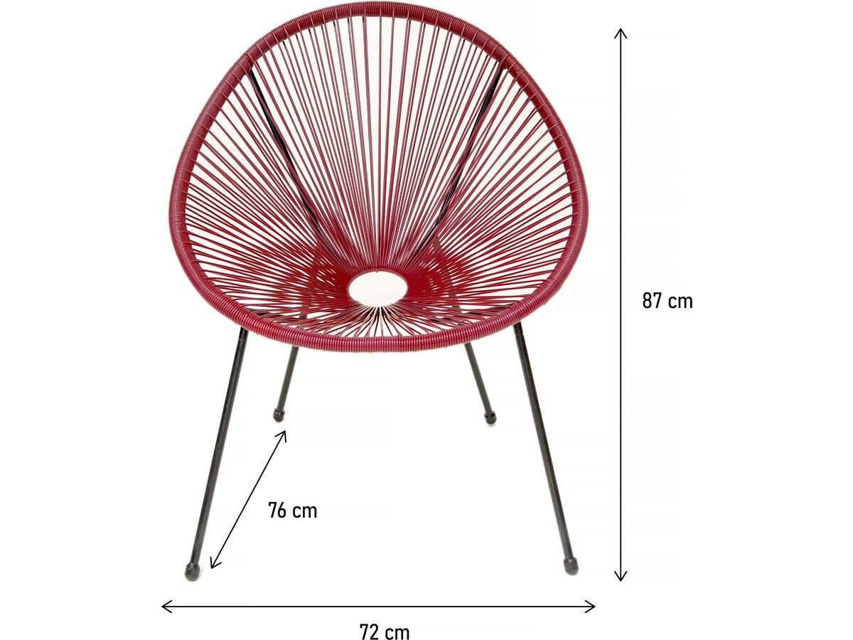 Lot De 2 Fauteuils De Jardin "ania" - Rouge Vin -habitat Et Jardin - Imagen 3