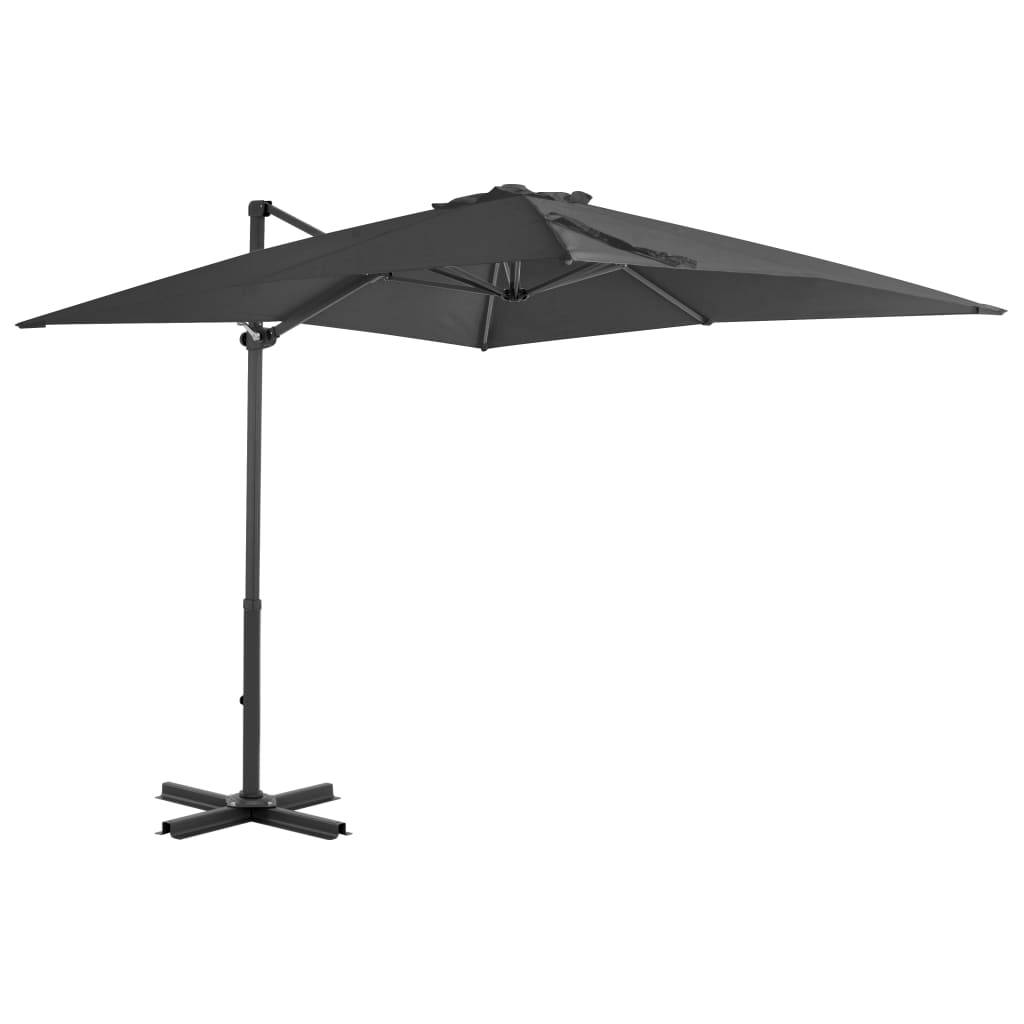 Helloshop26 - Parasol meuble de jardin en porte-à-faux mât en aluminium 250 x 250 cm anthracite - Imagen 1