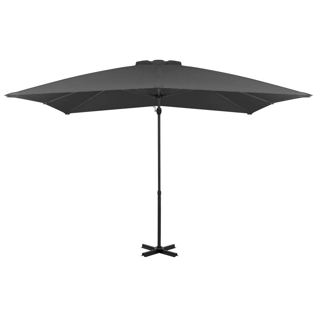 Helloshop26 - Parasol meuble de jardin en porte-à-faux mât en aluminium 250 x 250 cm anthracite - Imagen 2