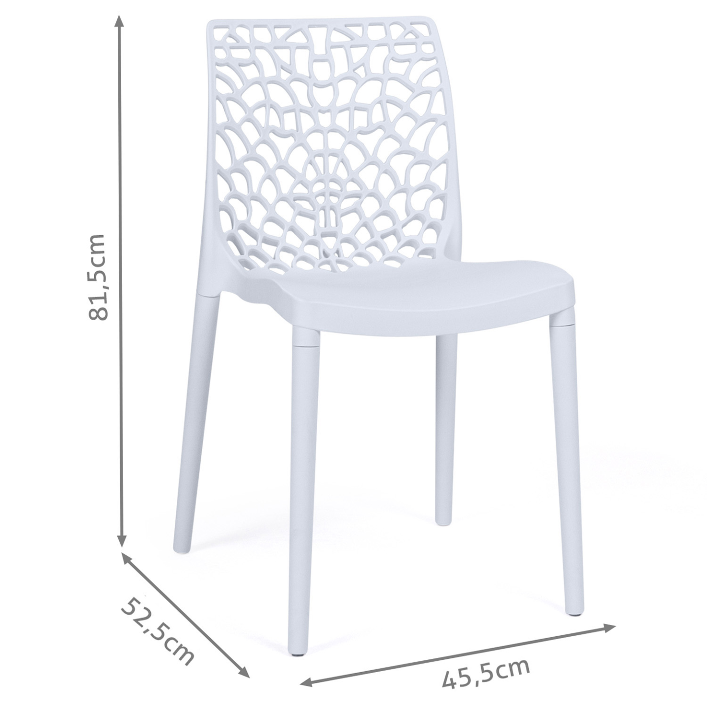 Lot de 6 chaises de jardin  ALYSSA en polypropylène nid d'abeille blanc - Image 7
