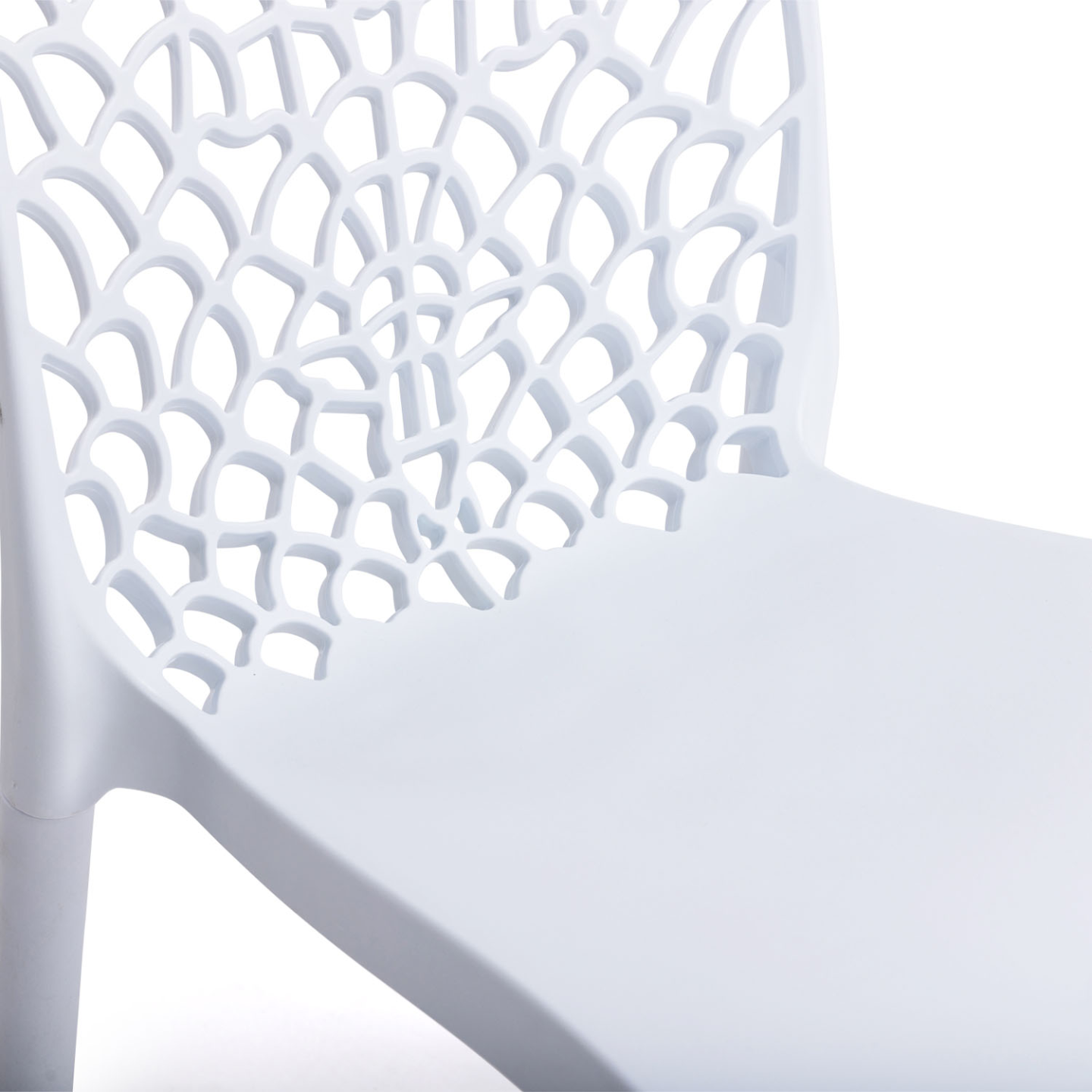 Lot de 6 chaises de jardin  ALYSSA en polypropylène nid d'abeille blanc - Image 8