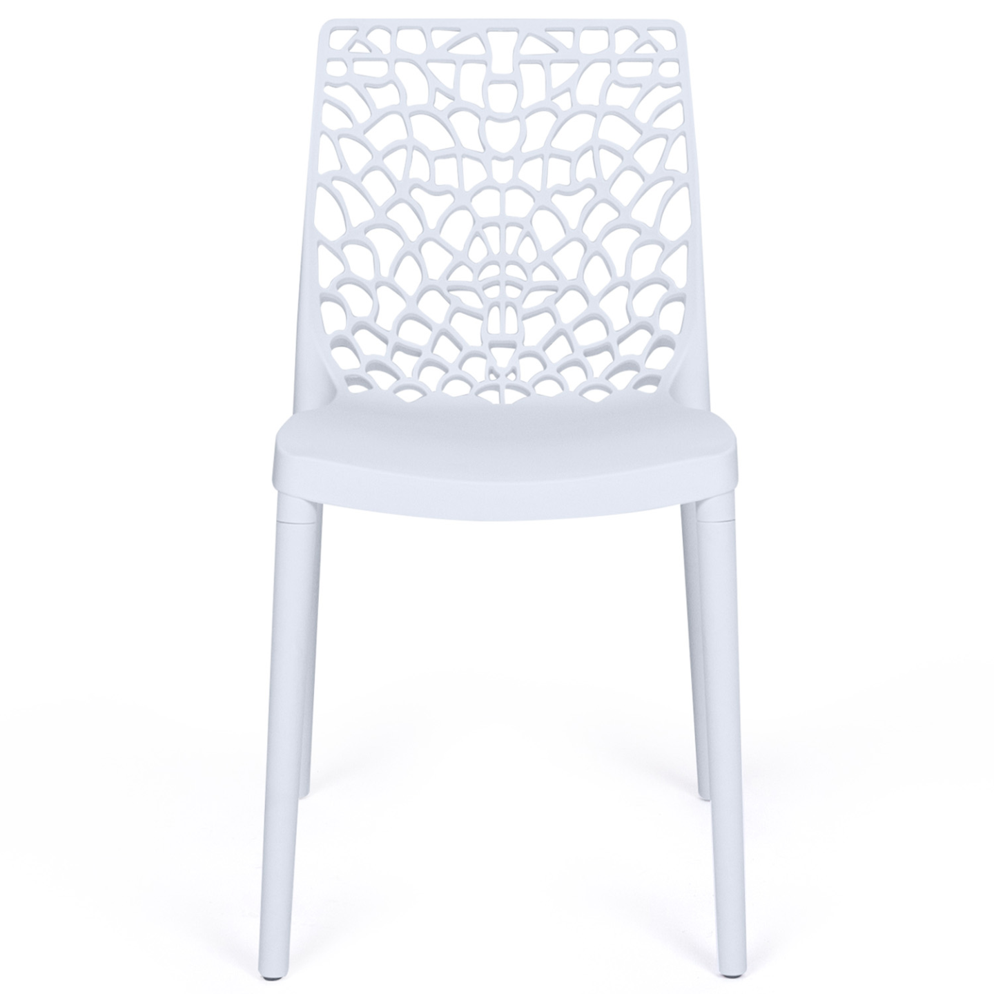 Lot de 6 chaises de jardin  ALYSSA en polypropylène nid d'abeille blanc - Image 3