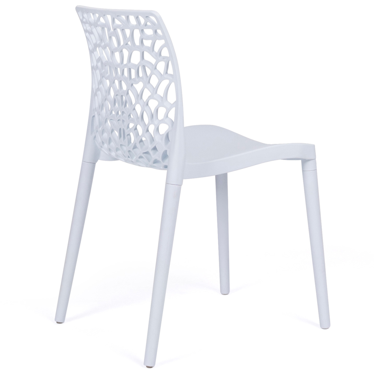 Lot de 6 chaises de jardin  ALYSSA en polypropylène nid d'abeille blanc - Image 5