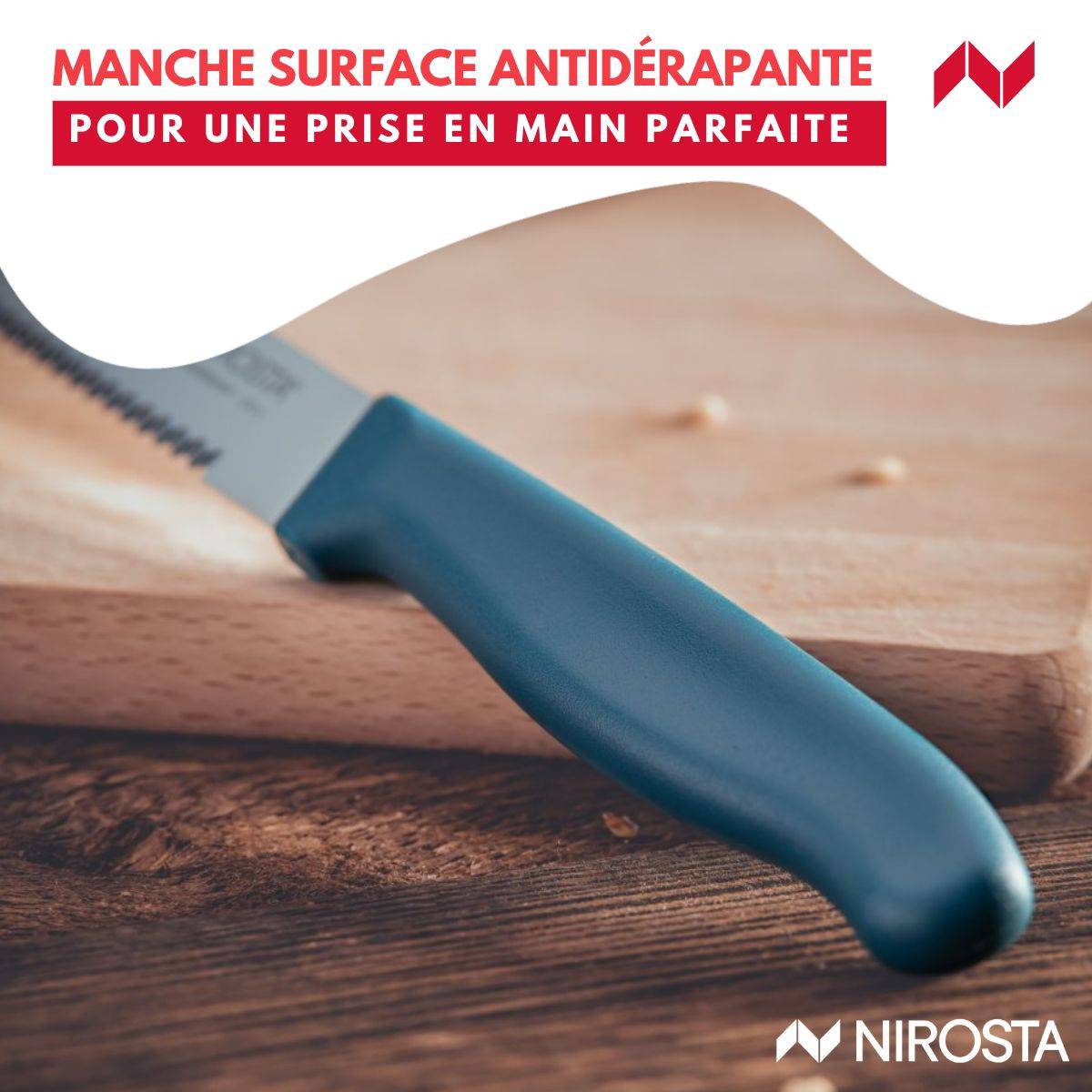 Couteau de cuisine lame crantée 21,5 cm Nirosta Elemental - Image 6