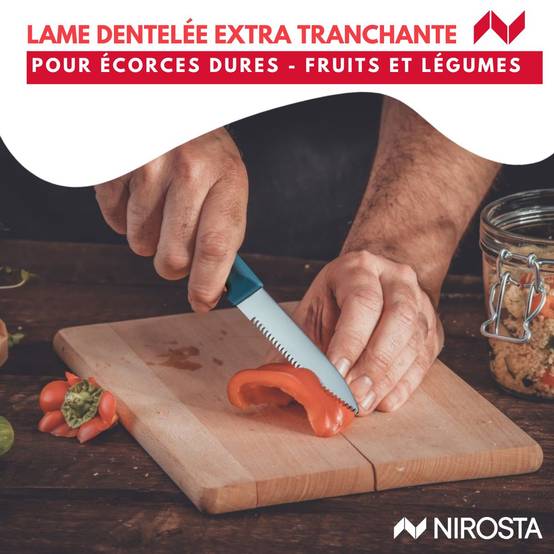 Couteau de cuisine lame crantée 21,5 cm Nirosta Elemental - Image 4