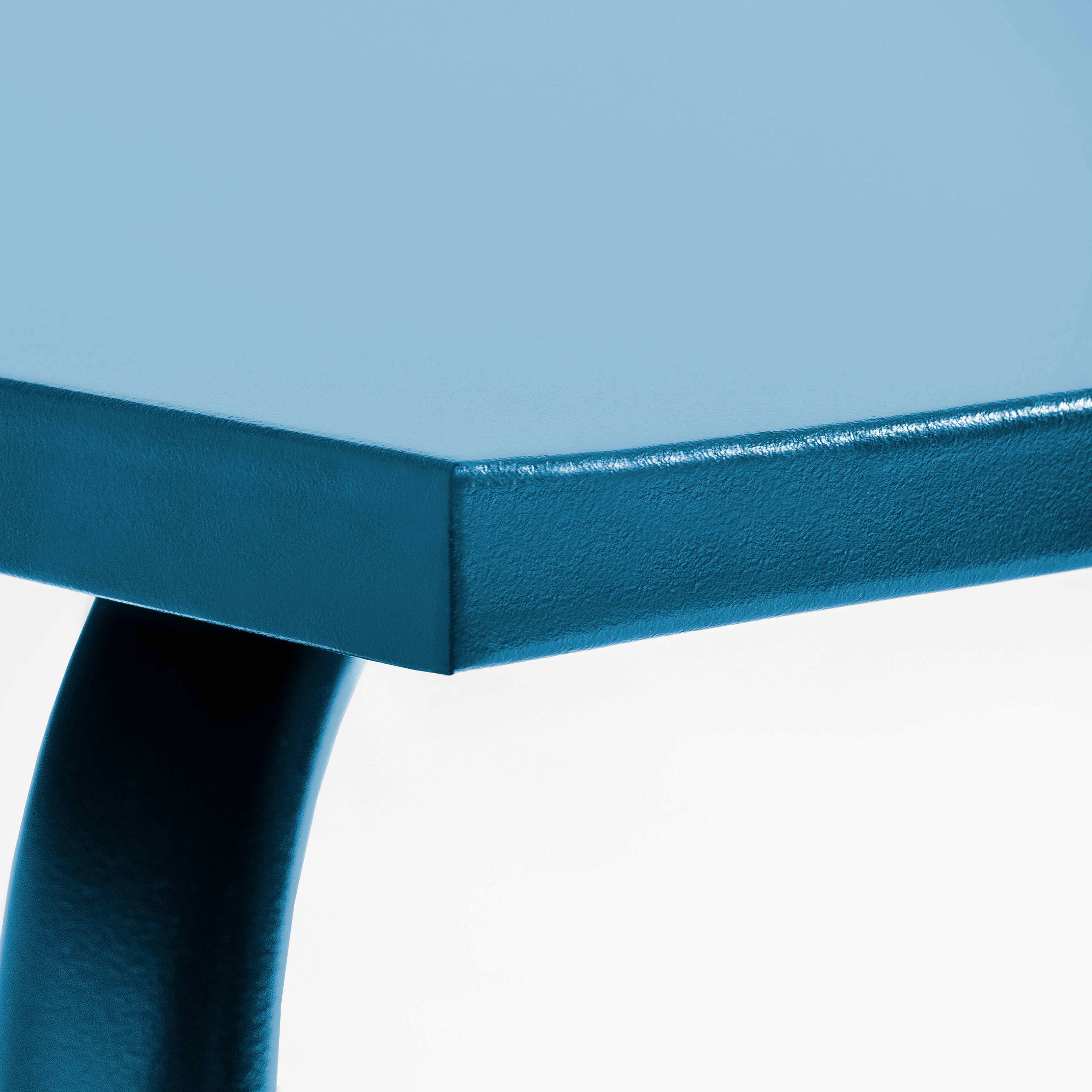 Oviala - Table de jardin carrée en métal 8 places 120 cm bleu pacific Palavas - Oviala - Image 6