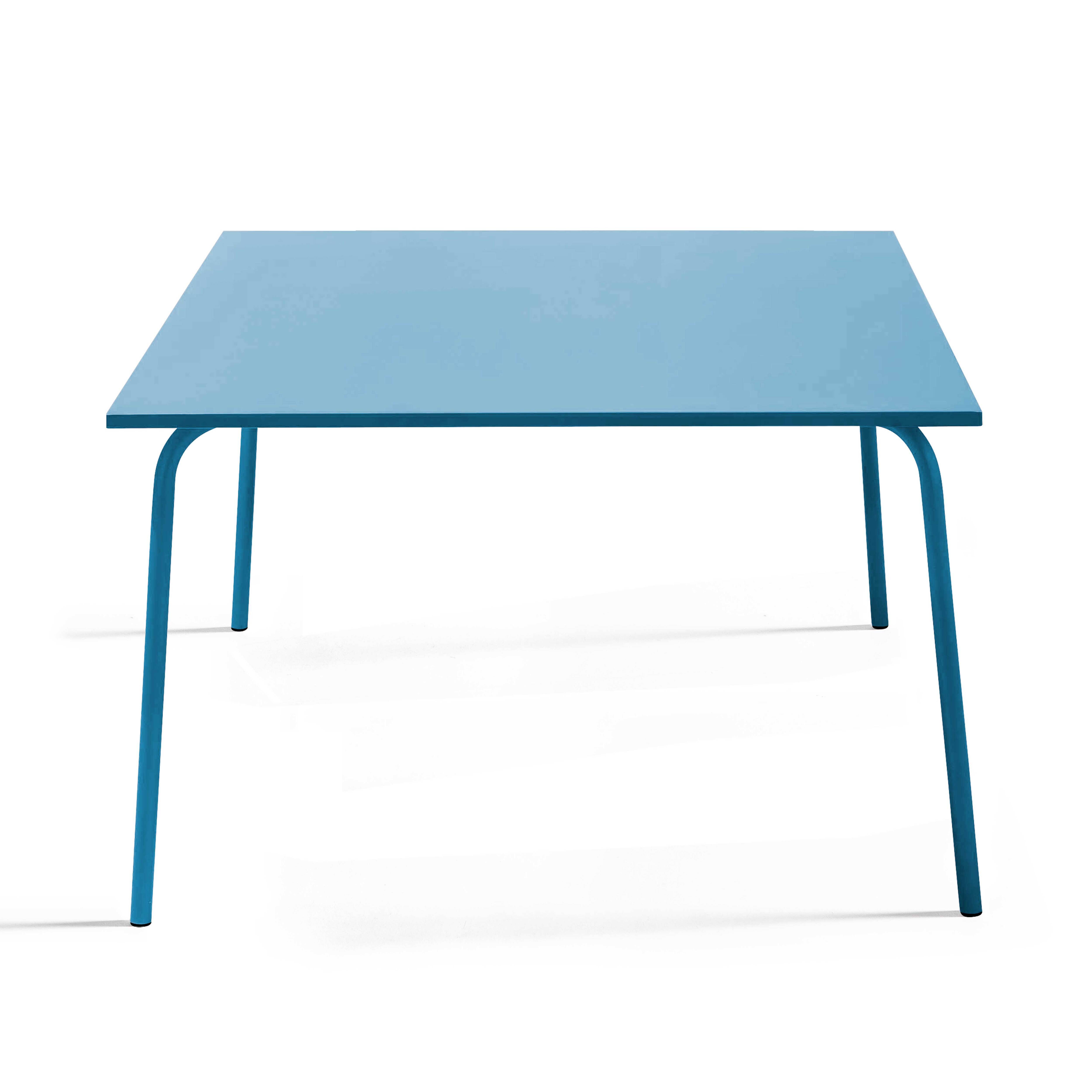 Oviala - Table de jardin carrée en métal 8 places 120 cm bleu pacific Palavas - Oviala - Imagen 5