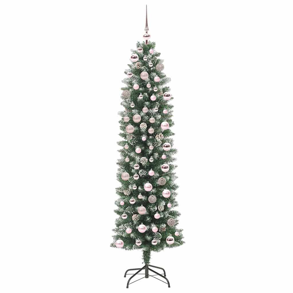 Vidaxl - Arbre de Noël artificiel slim Vert et blanc 180 cm vidaXL 3395295 - Image 4