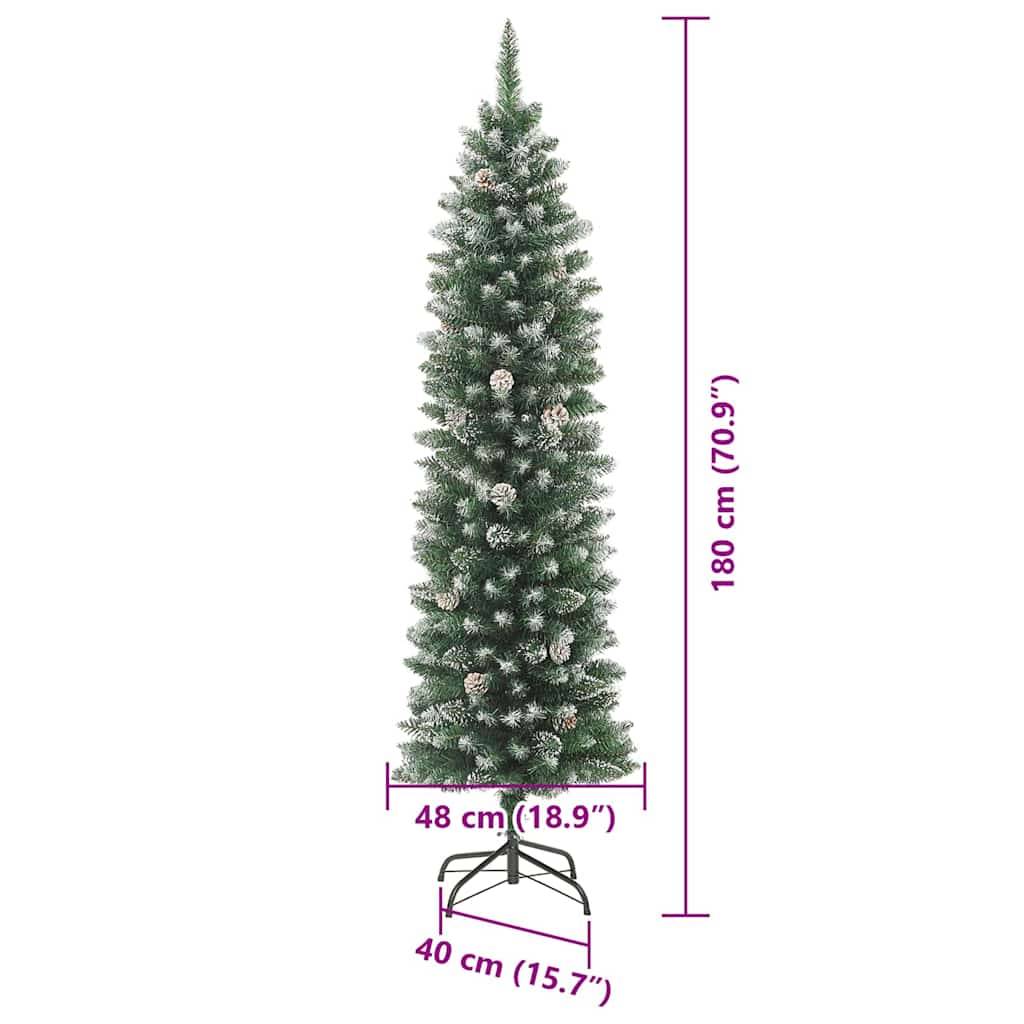 Vidaxl - Arbre de Noël artificiel slim Vert et blanc 180 cm vidaXL 3395295 - Image 3