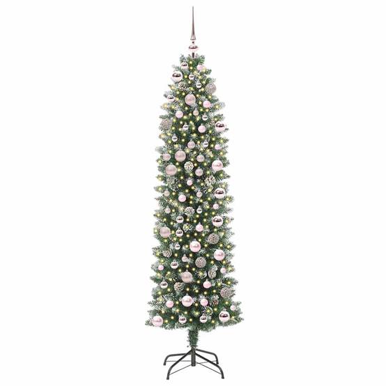 Vidaxl - Arbre de Noël artificiel slim Vert et blanc 180 cm vidaXL 3395295 - Image 2
