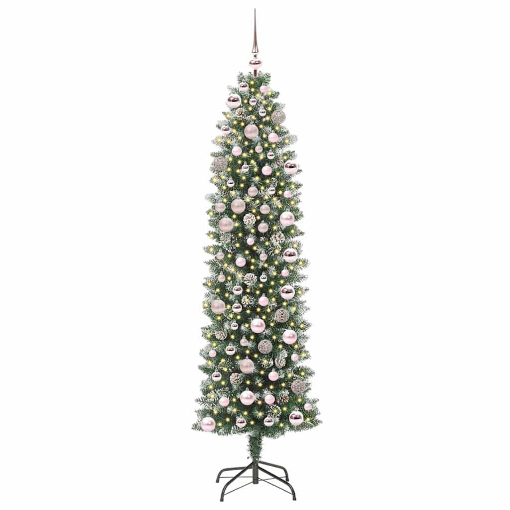 Vidaxl - Arbre de Noël artificiel slim Vert et blanc 180 cm vidaXL 3395295 - Image 2