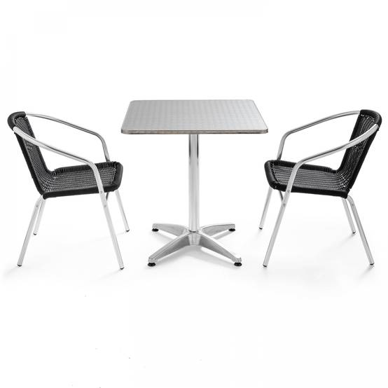 Oviala - Ensemble table de jardin bistrot inclinable et 2 chaises aluminium Brixton - Oviala - Imagen 2
