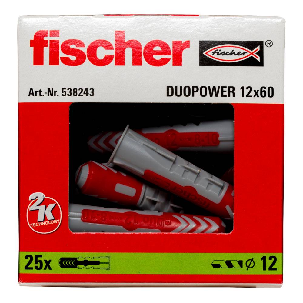 Fischer - Chevilles bi-matière DuoPower 12X60 boîte de 25 - FISCHER - 538243 - Imagen 2