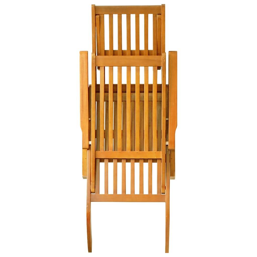 Ensemble de 3 pcs Bain de soleil - Transats - Chaises longues et repose-pieds et table Acacia solide - MEUBLE PRO - Image 5