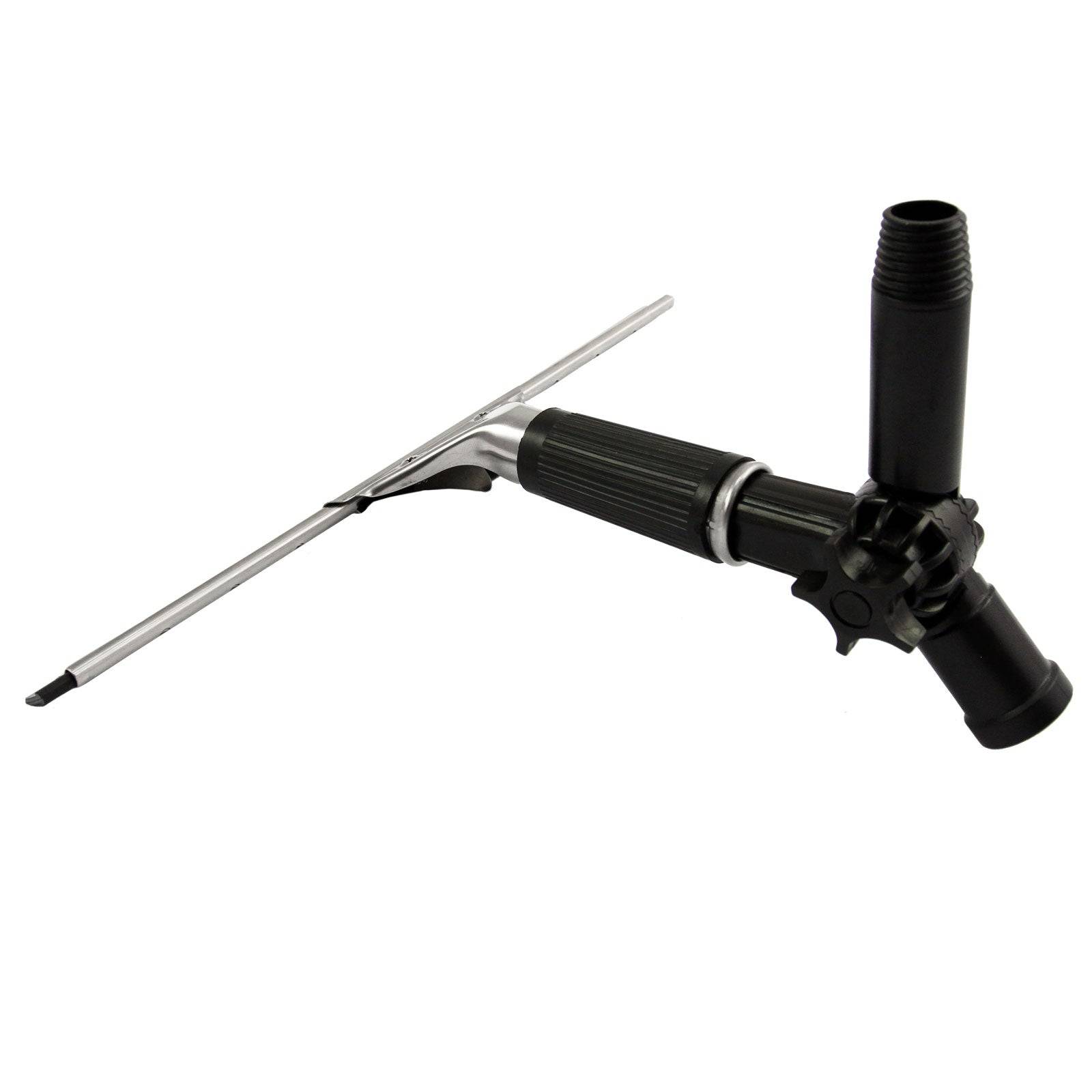 CHSEROK Manche Télescopique Acier Inoxydable 144cm - Perche Nettoyage Vitres, Voiture & Sol Avec Poignée PP
