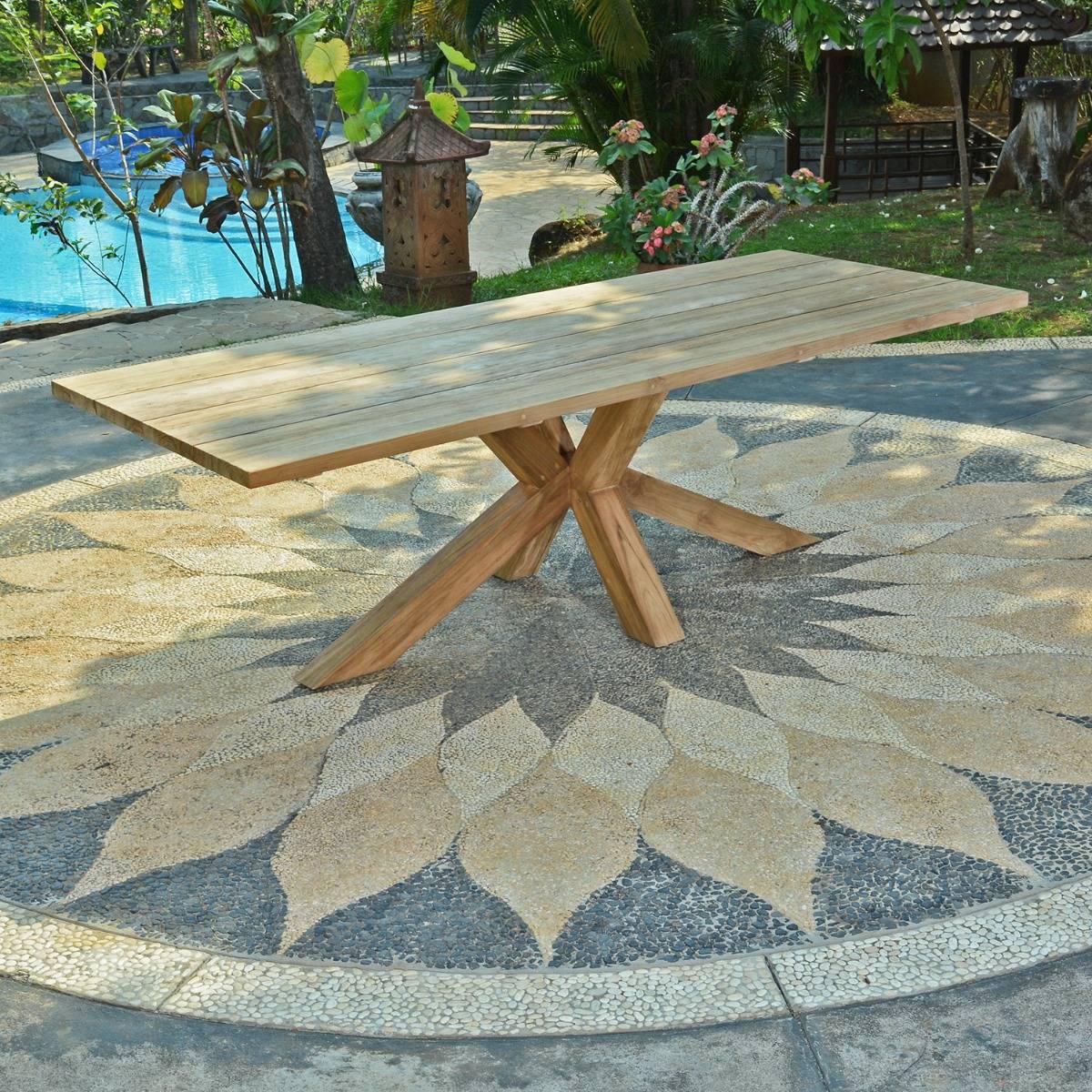 Table en teck recyclé 300 cm, Conceptual - Gecko Jardin - Imagen 1