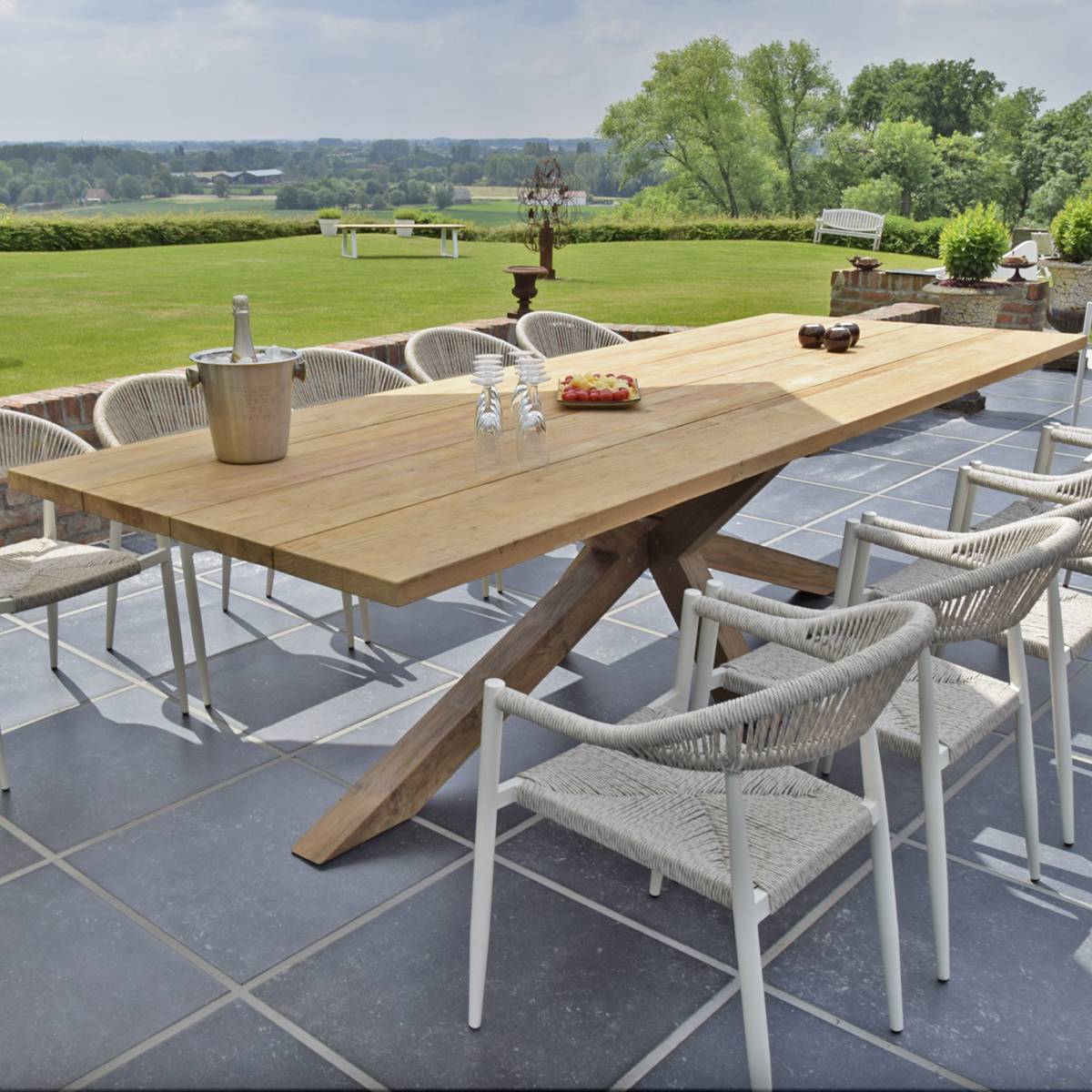 Table en teck recyclé 300 cm, Conceptual - Gecko Jardin - Imagen 4