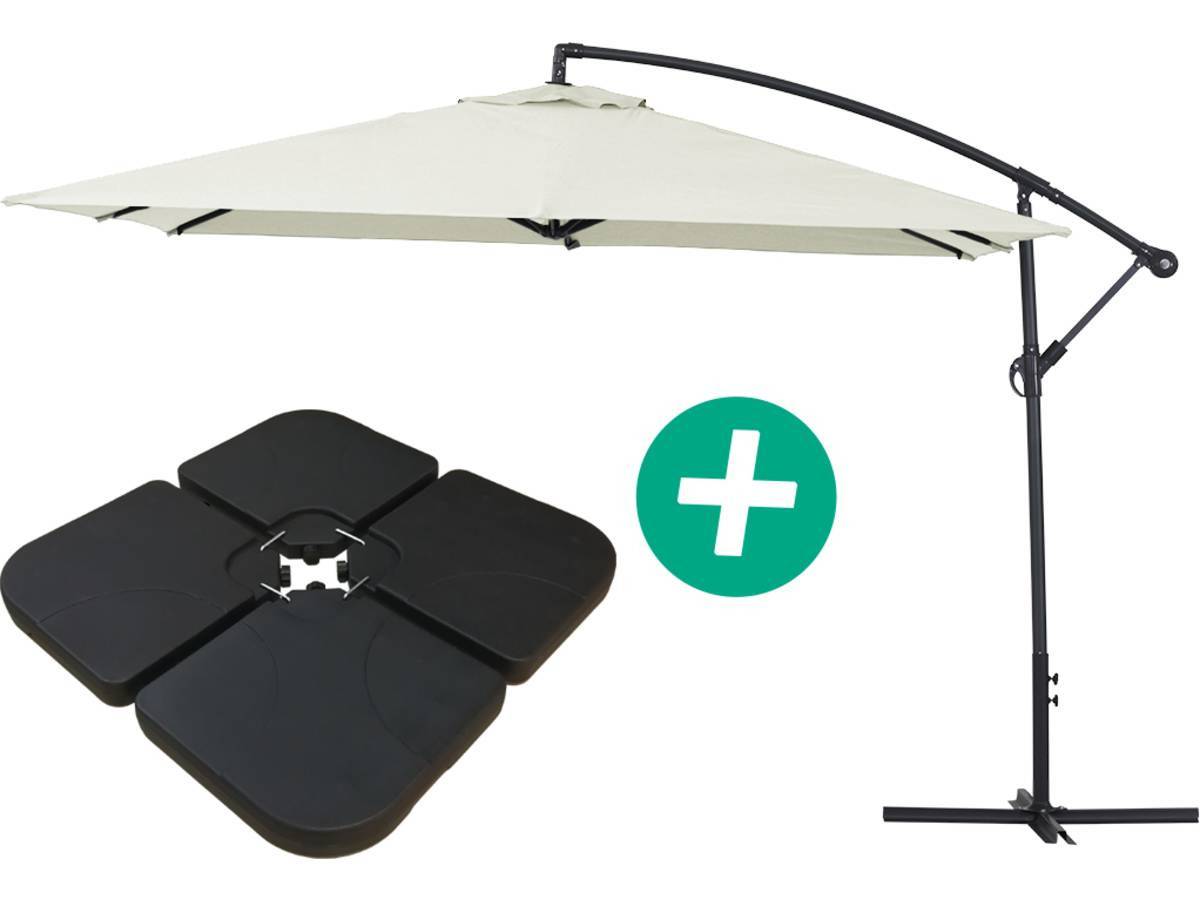 Parasol Jardin Déporté Alu "ilios 3" - Carré - 3 X 3 M - Ecru - Dalles Incluses -habitat Et Jardin - Imagen 1