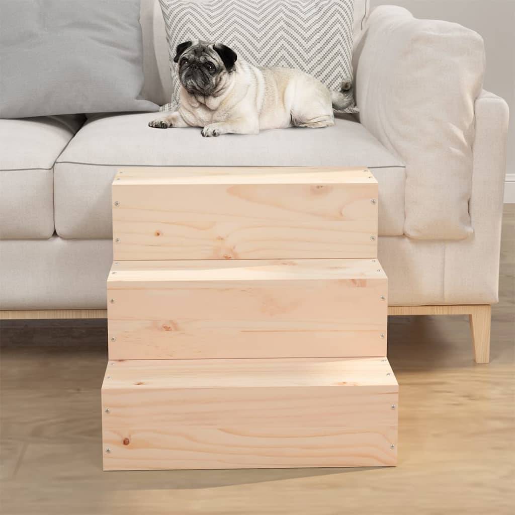 Vidaxl - Escalier pour animaux de compagnie 40x37,5x35 cm Bois de pin vidaXL 822461 - Imagen 1