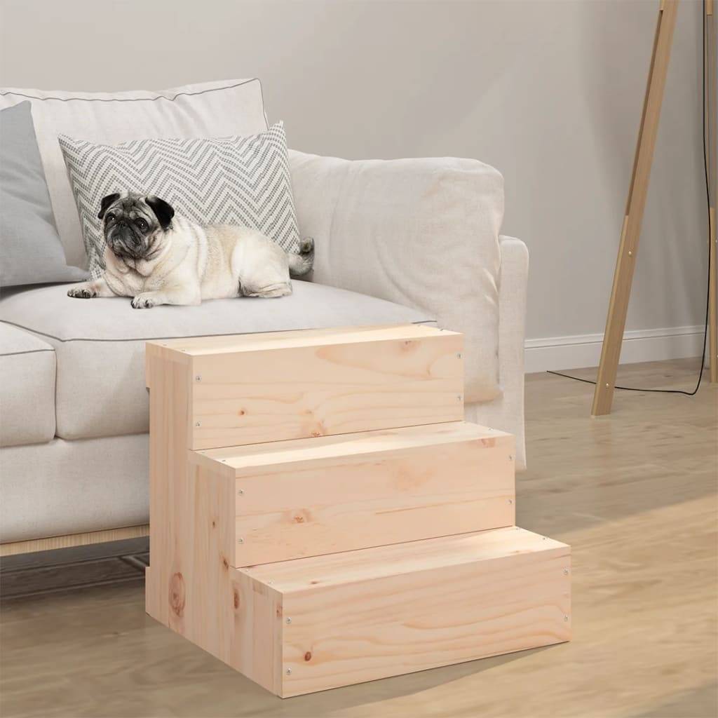 Vidaxl - Escalier pour animaux de compagnie 40x37,5x35 cm Bois de pin vidaXL 822461 - Imagen 4