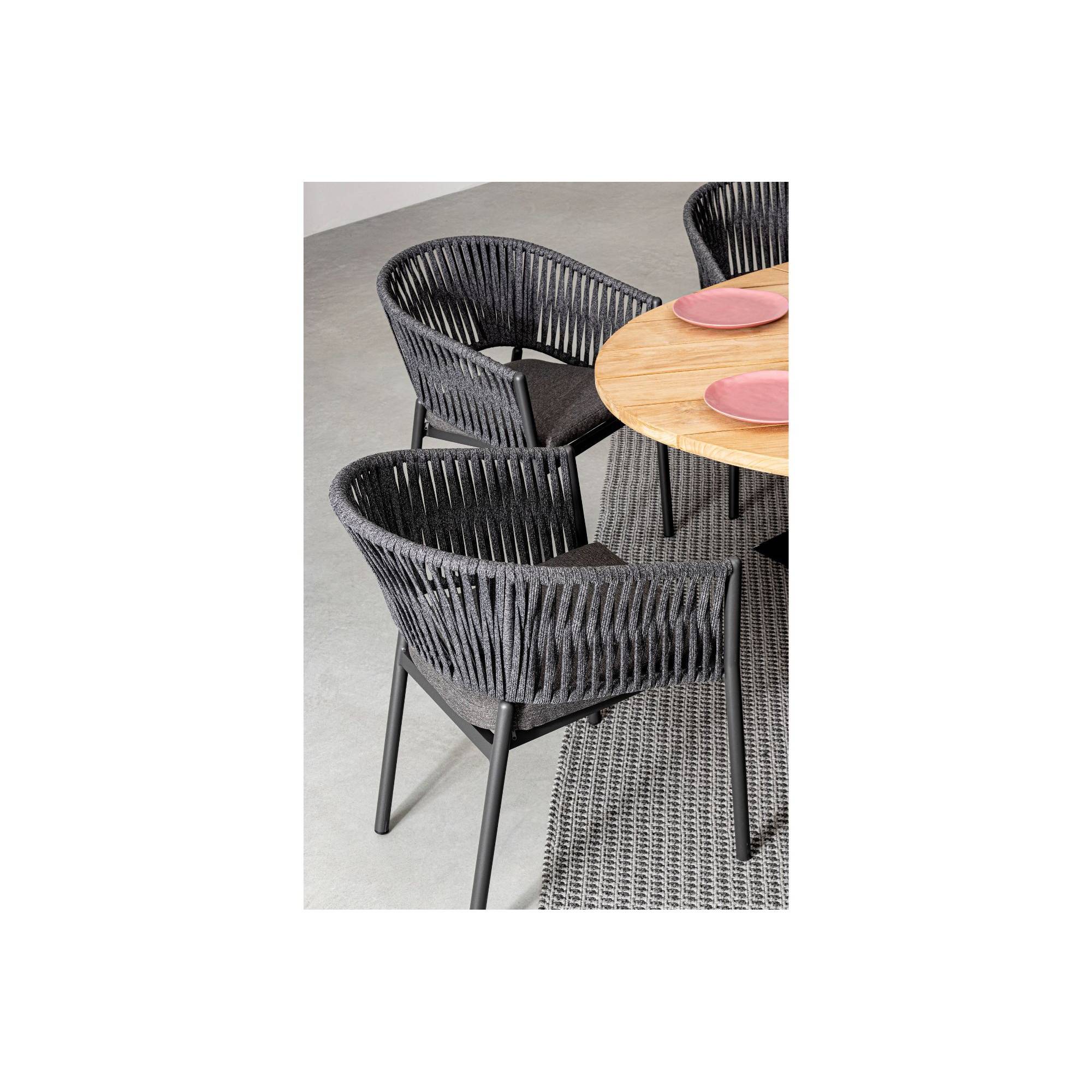 Autre - Fauteuils de jardin en métal et polypropylène (lot de 4) - CANNES - Imagen 4