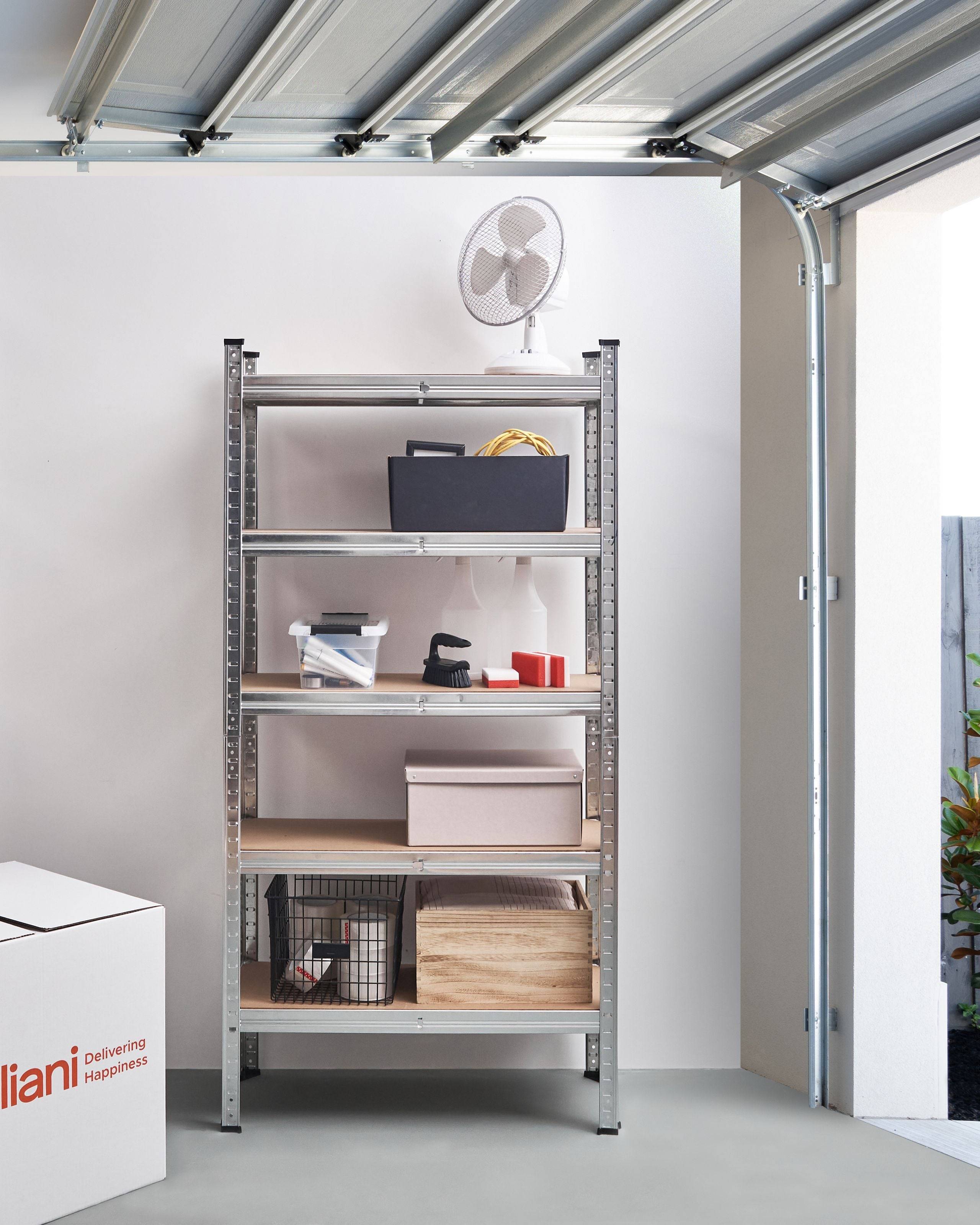 Beliani - Meuble de rangement Acier Argenté XITTA - 75x30x150- Beliani