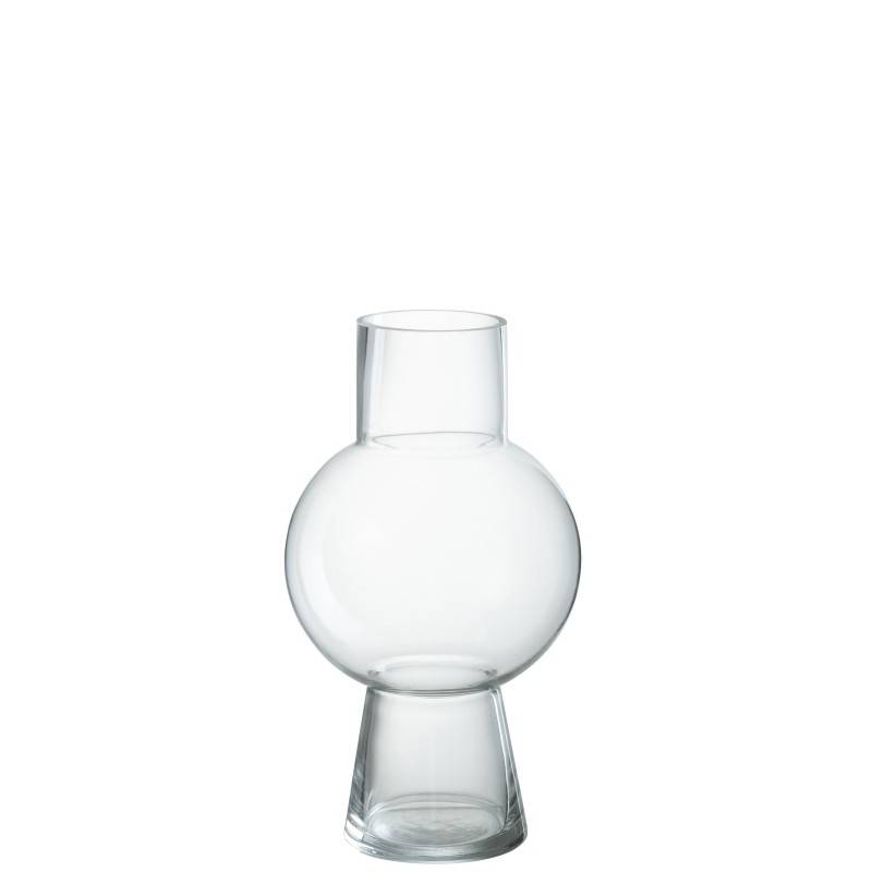 J-Line - Vase boule en verre transparent 17.5x17.5x31 cm - J-Line