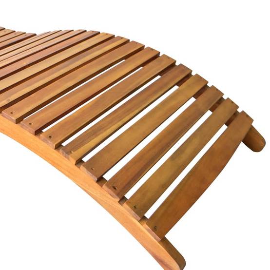 Helloshop26 - Transat chaise longue bain de soleil lit de jardin terrasse meuble d'extérieur avec coussin bois d'acacia solide - Imagen 4
