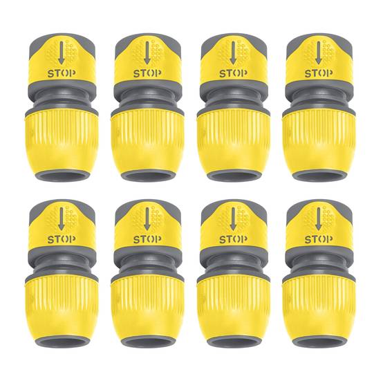 Jardibric - Lots de 8 Raccord D'arrosage Jardibric Raccord Rapide BiMatière Stop 19 mm