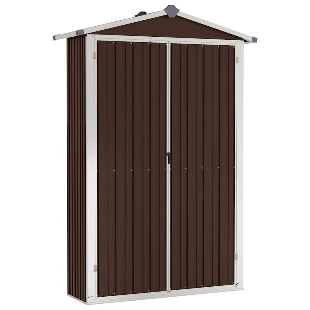 PANGIVO - Abri de jardin avec double porte - Acier galvanisé marron - 116x45x175 cm - Surface au sol 0,52m² - PANGIVO