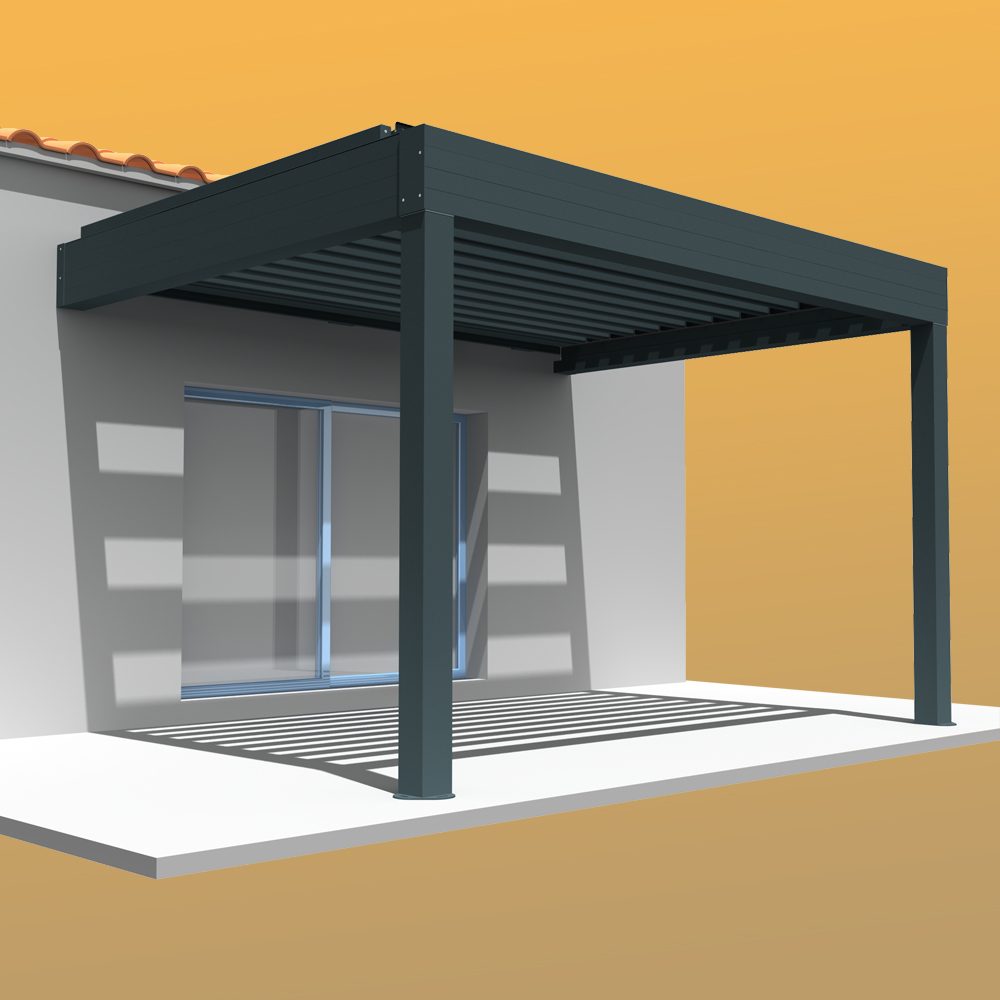 Intersun - Pergola Bioclimatique SPINELLE 4,50x6,037 M Verins à Télécommande (Gris Anthracite) - INTERSUN - Imagen 1