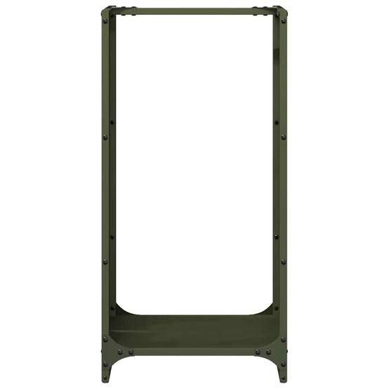 Support à Bûches Haut 80 cm en Acier Vert Olive, Design Vertical Moderne – ComfortXL Outdoor Living - Image 5