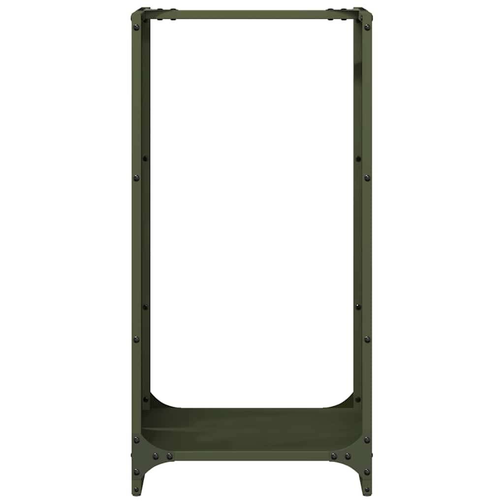 Support à Bûches Haut 80 cm en Acier Vert Olive, Design Vertical Moderne – ComfortXL Outdoor Living - Image 5