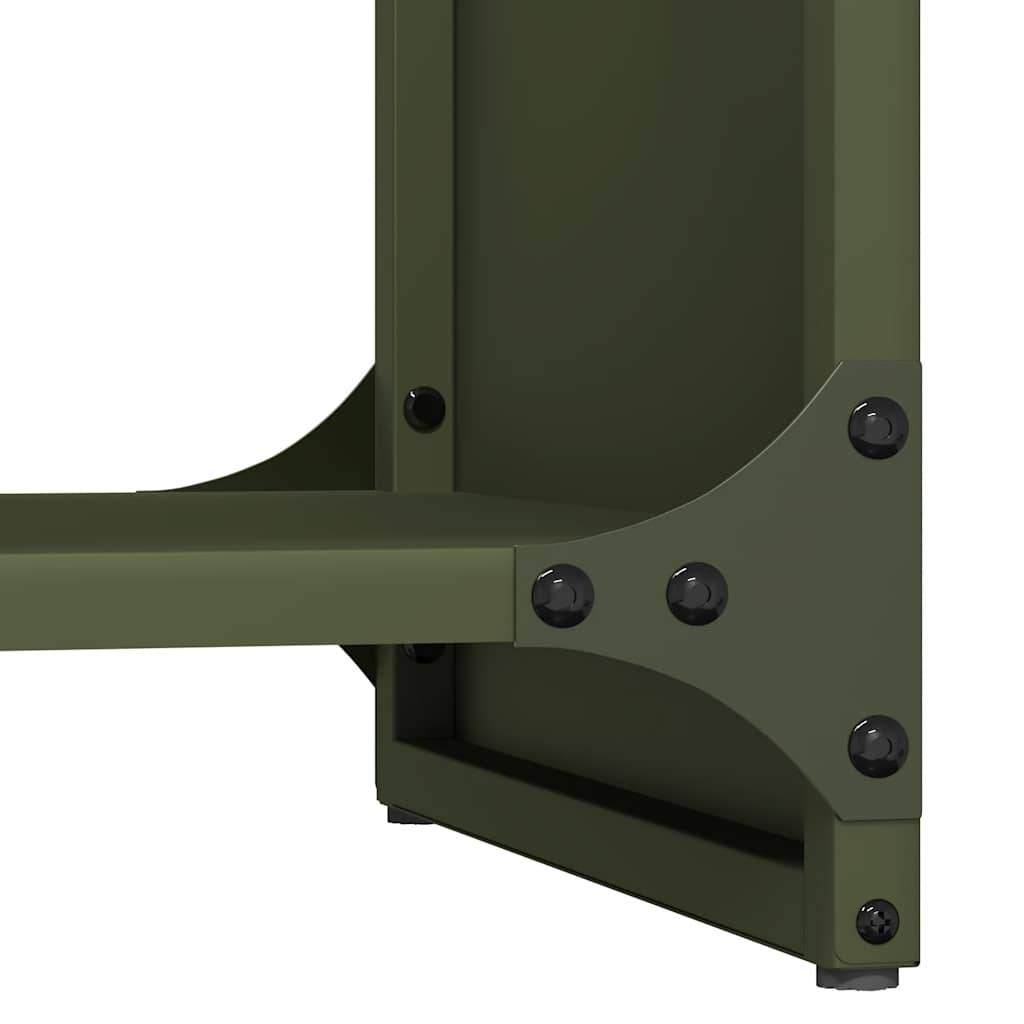 Support à Bûches Haut 80 cm en Acier Vert Olive, Design Vertical Moderne – ComfortXL Outdoor Living - Image 8