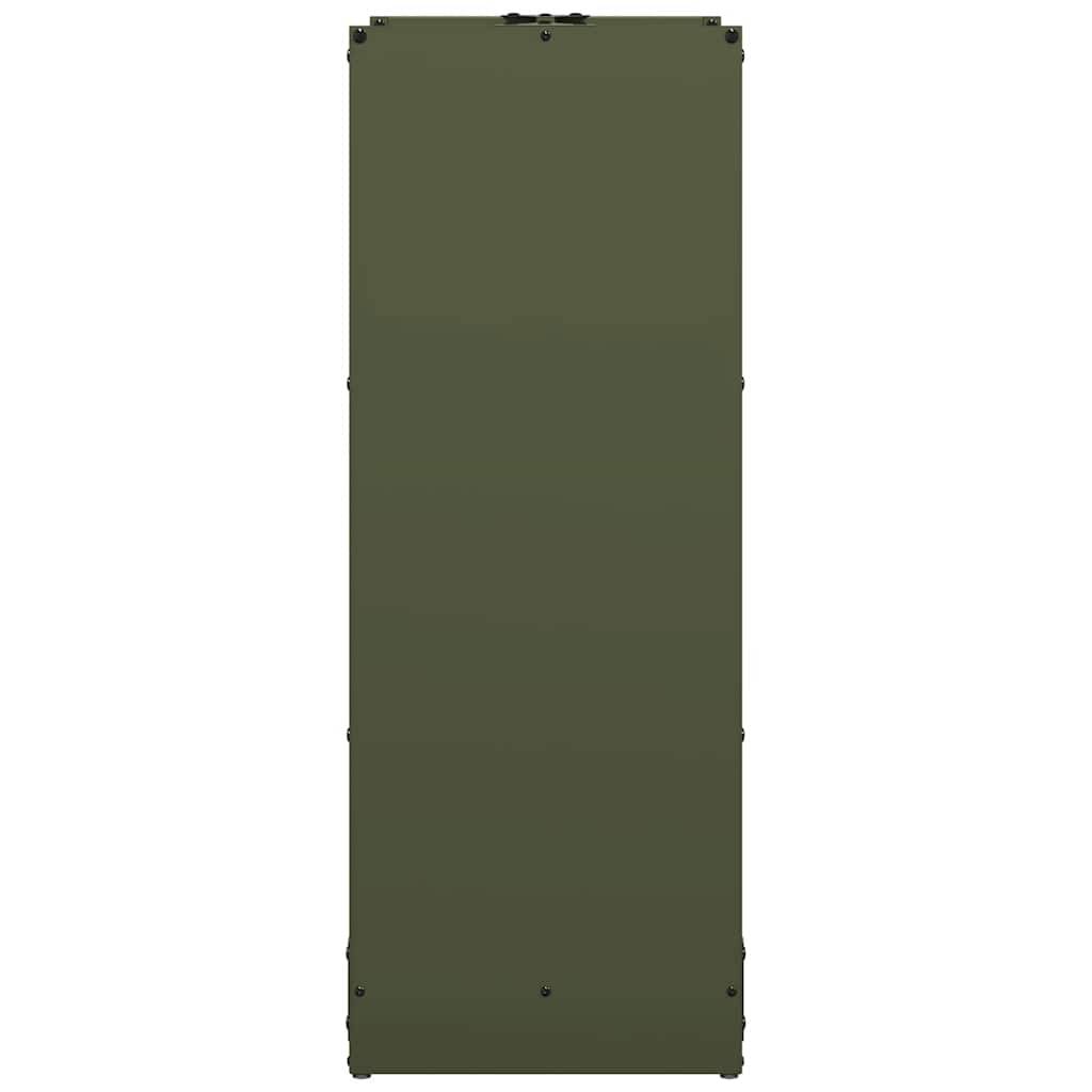 Support à Bûches Haut 80 cm en Acier Vert Olive, Design Vertical Moderne – ComfortXL Outdoor Living - Image 6