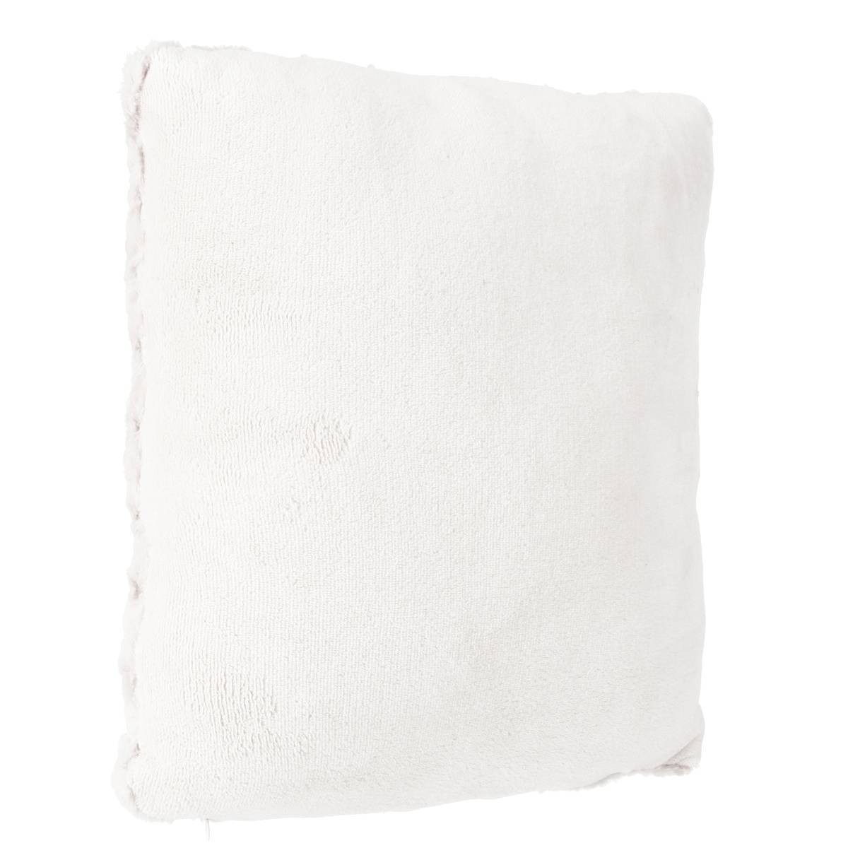 Atmosphera - Coussin "Bouclette" fourrure bouclé beige 45x45cm - Atmosphera Créateur d'intérieur - Image 2