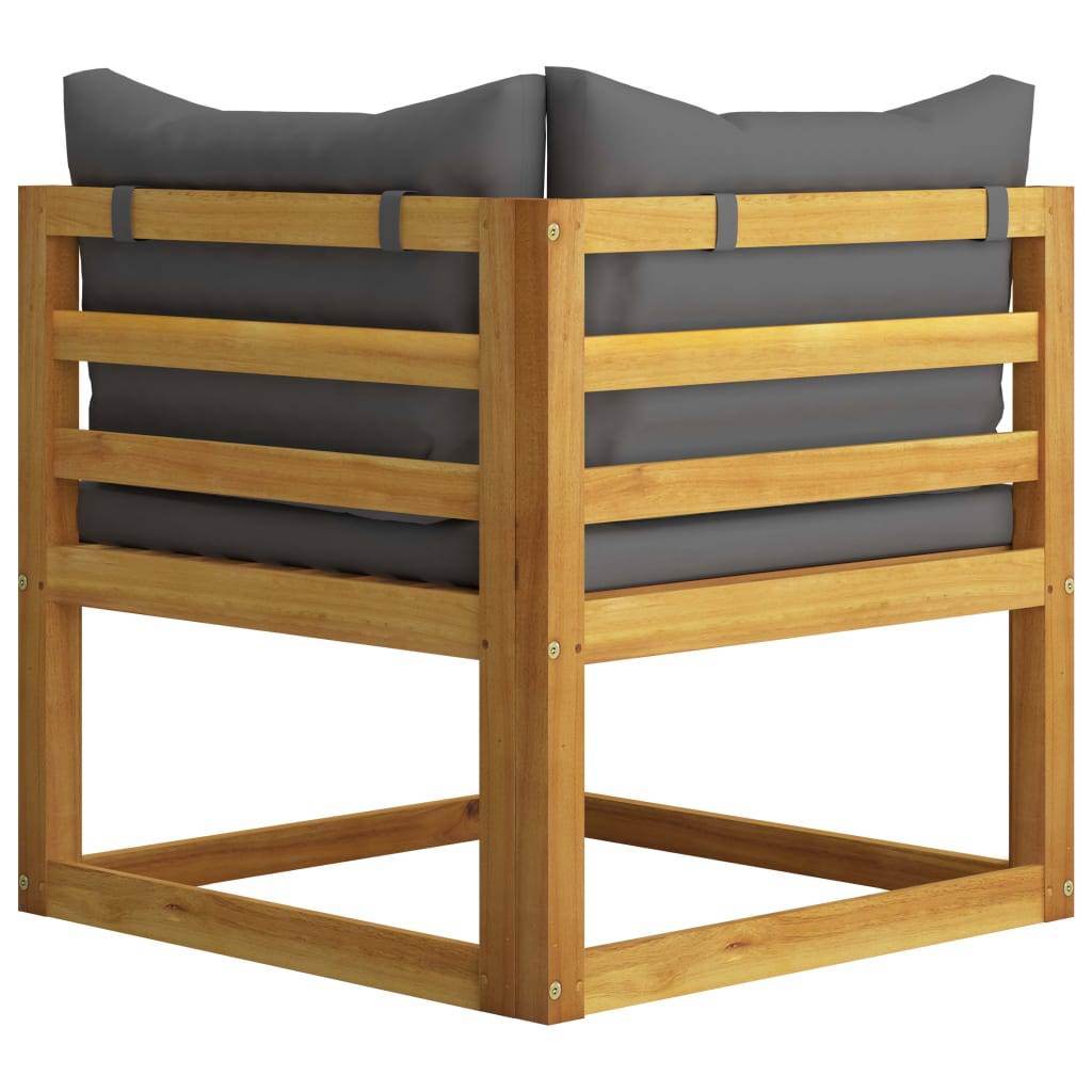 Helloshop26 - Salon de jardin meuble d'extérieur ensemble de mobilier 6 pièces avec coussin bois d'acacia solide - Imagen 5