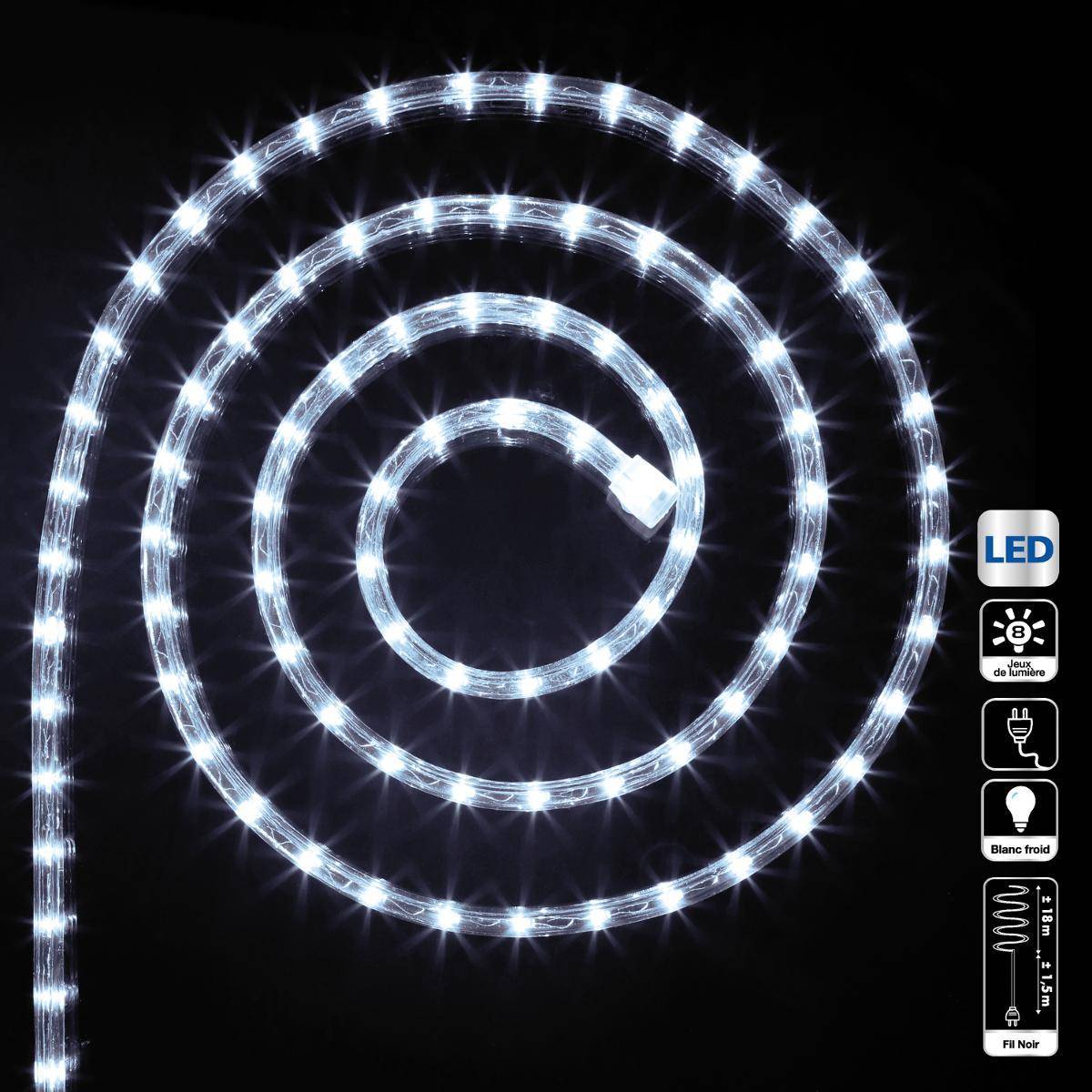 Fééric Lights & Christmas - Tube lumineux 18m 324 LED extérieur blanc froid FEERIC LIGHTS & CHRISTMAS - Imagen 4