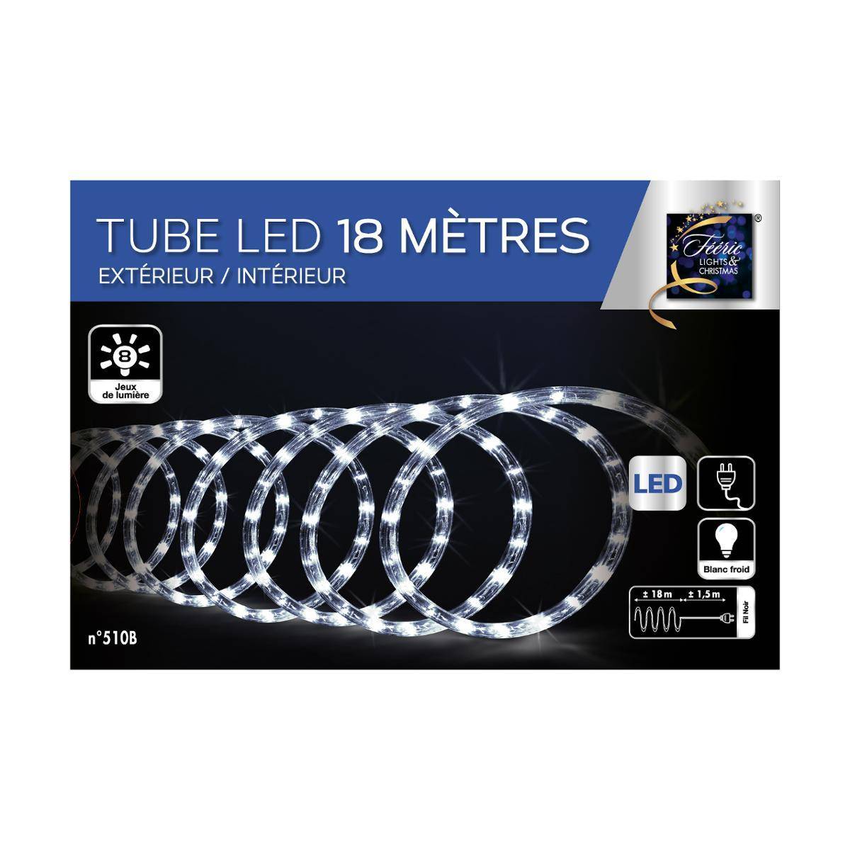 Fééric Lights & Christmas - Tube lumineux 18m 324 LED extérieur blanc froid FEERIC LIGHTS & CHRISTMAS - Imagen 2