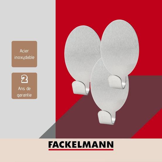 Lot de 3 crochets adhésifs universels ovales Fackelmann Tecno - Image 4