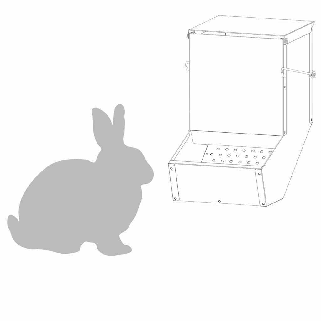 Nourrisseur Lapin Galvanisé 1,5kg Hygiénique Argent - ComfortXL Outdoor Living - Image 8